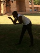 Ouma as the serpent in Adam & Eve drama